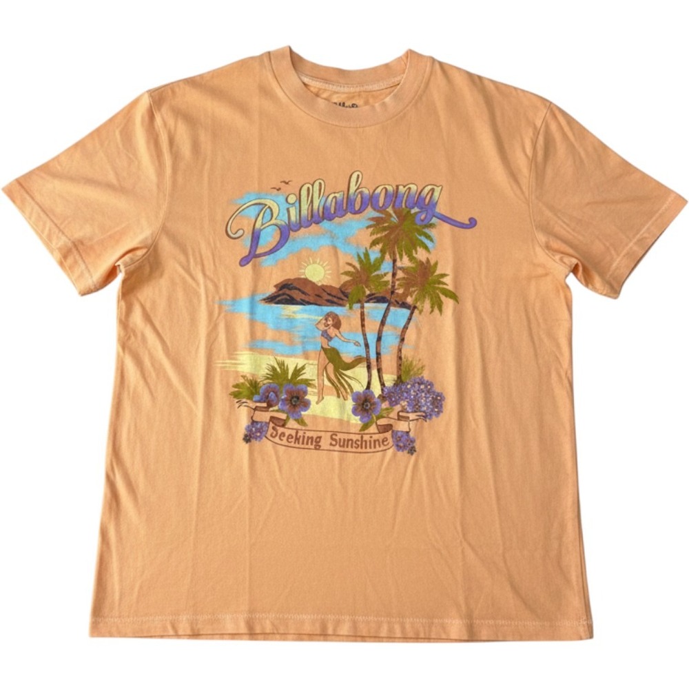 Billabong Seeking Sunshine Graphicโ Tee Shirt Cotton Orange XSmall NEW